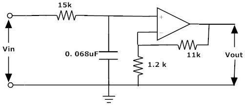 图:有源低通滤波器Example1