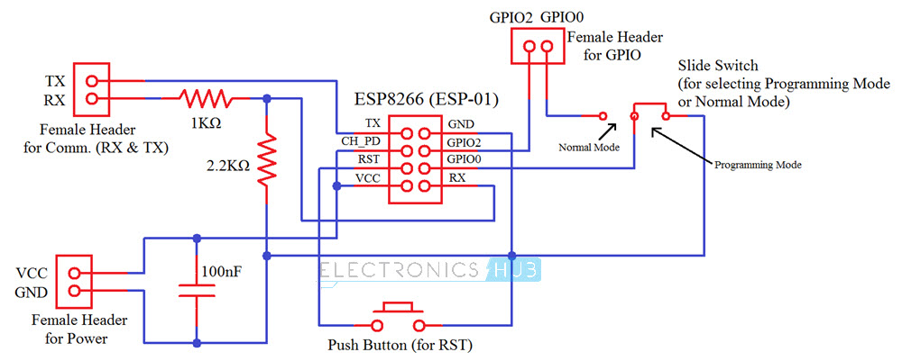 ESP8266 WiFi模块电路图DIY PCB